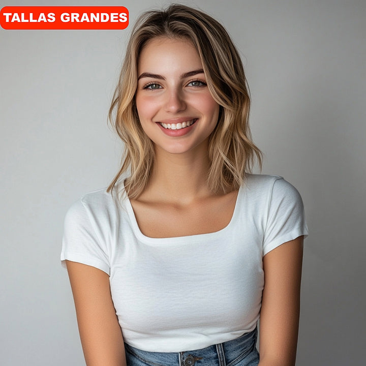 7824b CAMISETA MANGA CORTA CUELLO CUADRADO