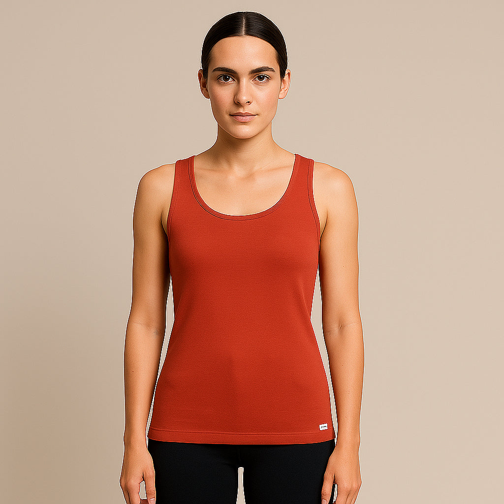 7803 CAMISETA DE TIRANTES NATURAL 076-Rojo