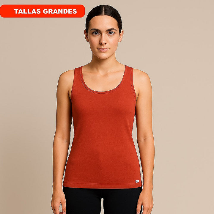 7803b CAMISETA DE TIRANTES NATURAL 076-Rojo 2XL