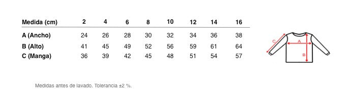 Medidas reales de 9103 CAMISETA MANGA LARGA SECADO RÁPIDO