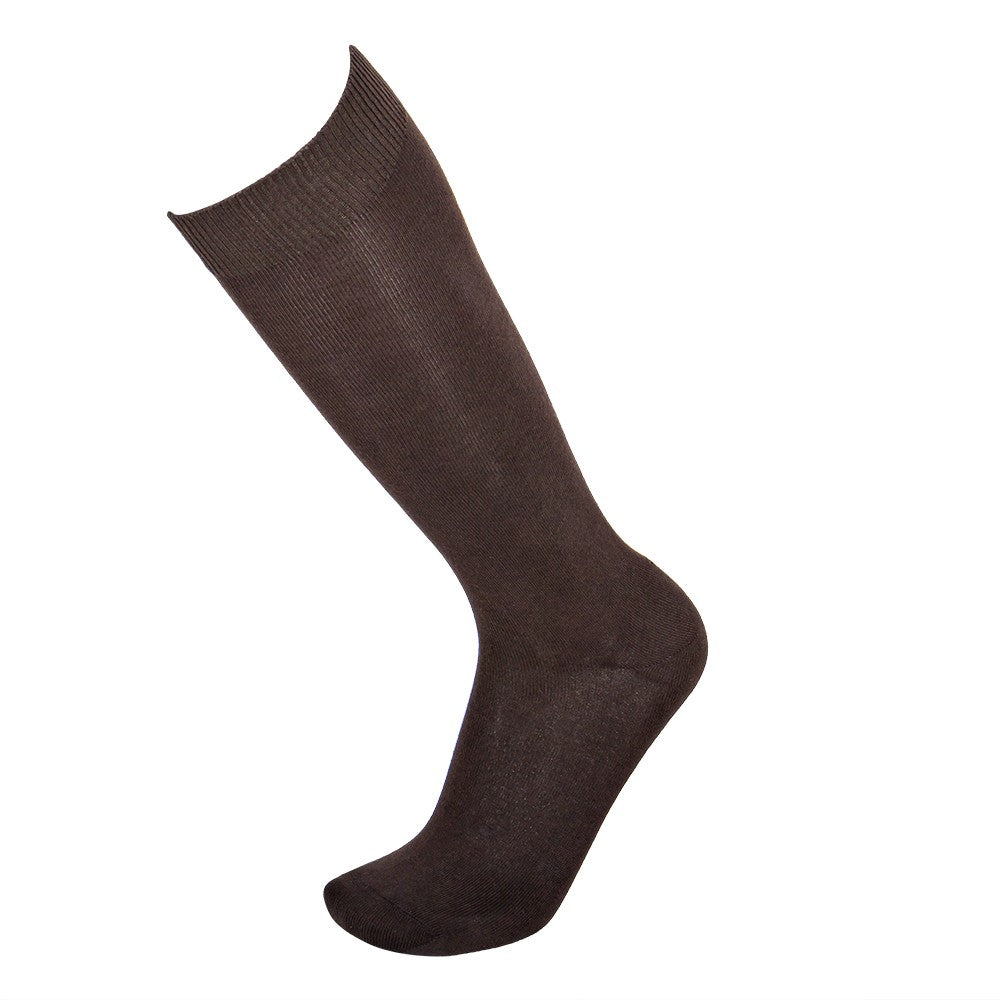 4495 CALCETÍN LISO ALTO 058-Marrón