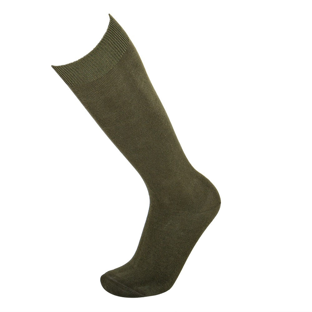 4495 CALCETÍN LISO ALTO 846-Verde Kaki