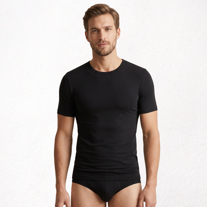 9258 CAMISETA MANGA CORTA TEJIDO ADAPTABLE. TEJIDO INVIERNO 009-Negro
