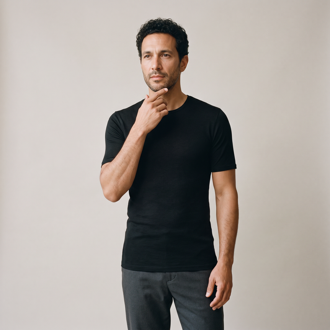 9258 Short-sleeved T-shirt in adaptable fabric. Winter fabric.