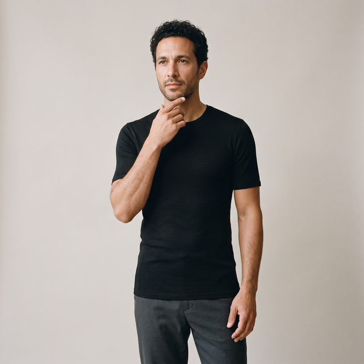 9258 Short-sleeved T-shirt in adaptable fabric. Winter fabric.