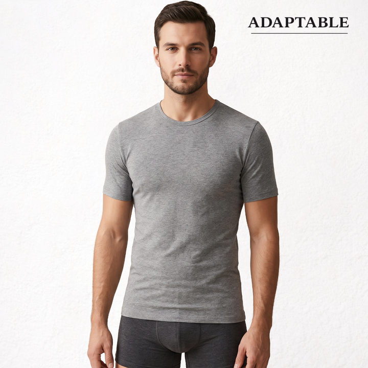 9258 CAMISETA MANGA CORTA TEJIDO ADAPTABLE. TEJIDO INVIERNO 129-Gris Vigoré