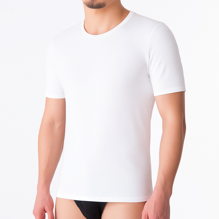 9258 Short-sleeved T-shirt in adaptable fabric. Winter fabric.