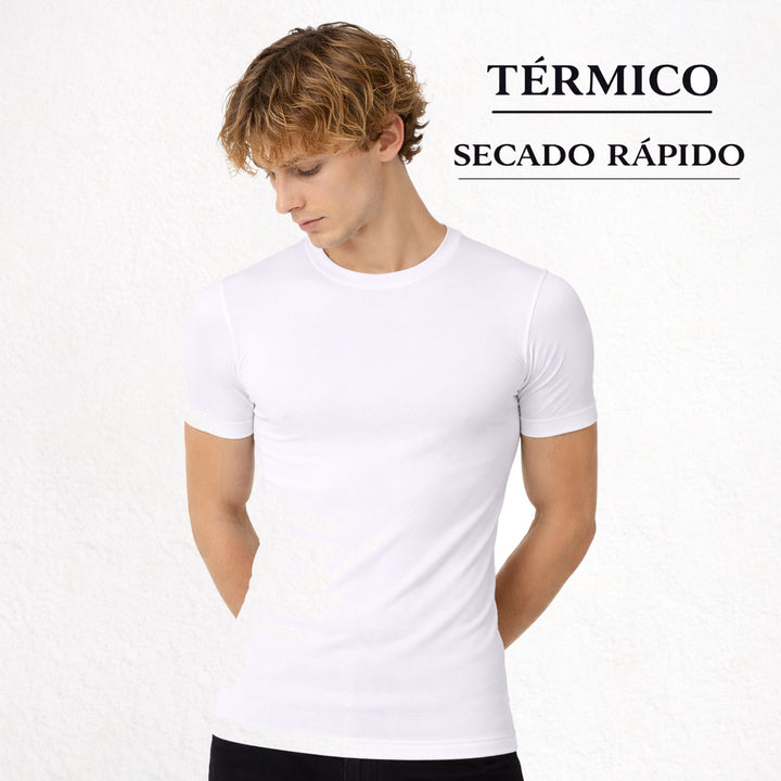 9261 CAMISETA MANGA CORTA AFELPADA TÉRMICA. SECADO RÁPIDO 000-Blanco