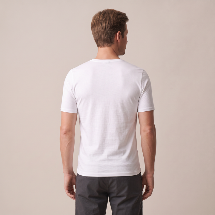 9268 SHORT-SLEEVE T-SHIRT IN ADJUSTABLE FABRIC. V-NECK. WINTER FABRIC.