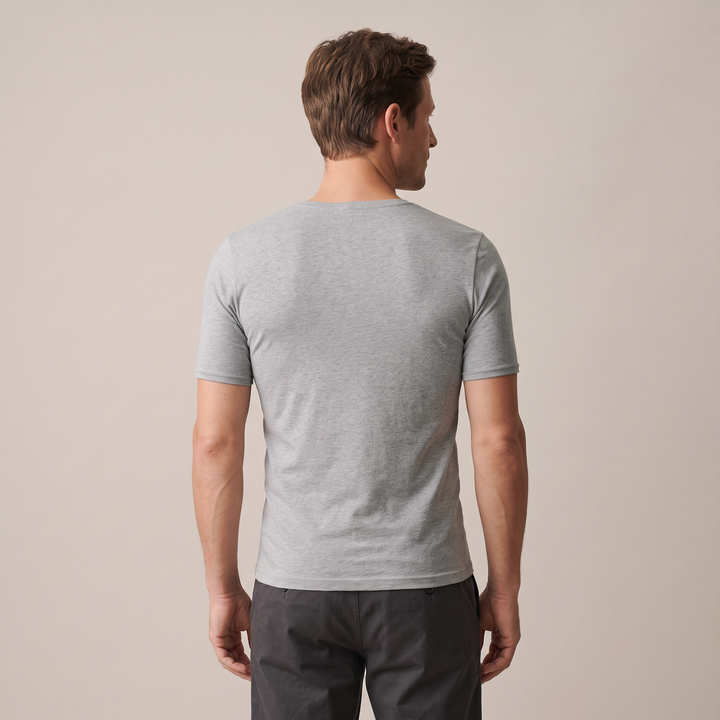 9268 SHORT-SLEEVE T-SHIRT IN ADJUSTABLE FABRIC. V-NECK. WINTER FABRIC.