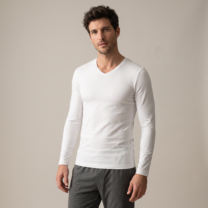 9269 CAMISETA MANGA LARGA TEJIDO ADAPTABLE. CUELLO V