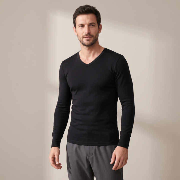 9269 CAMISETA MANGA LARGA TEJIDO ADAPTABLE. CUELLO V