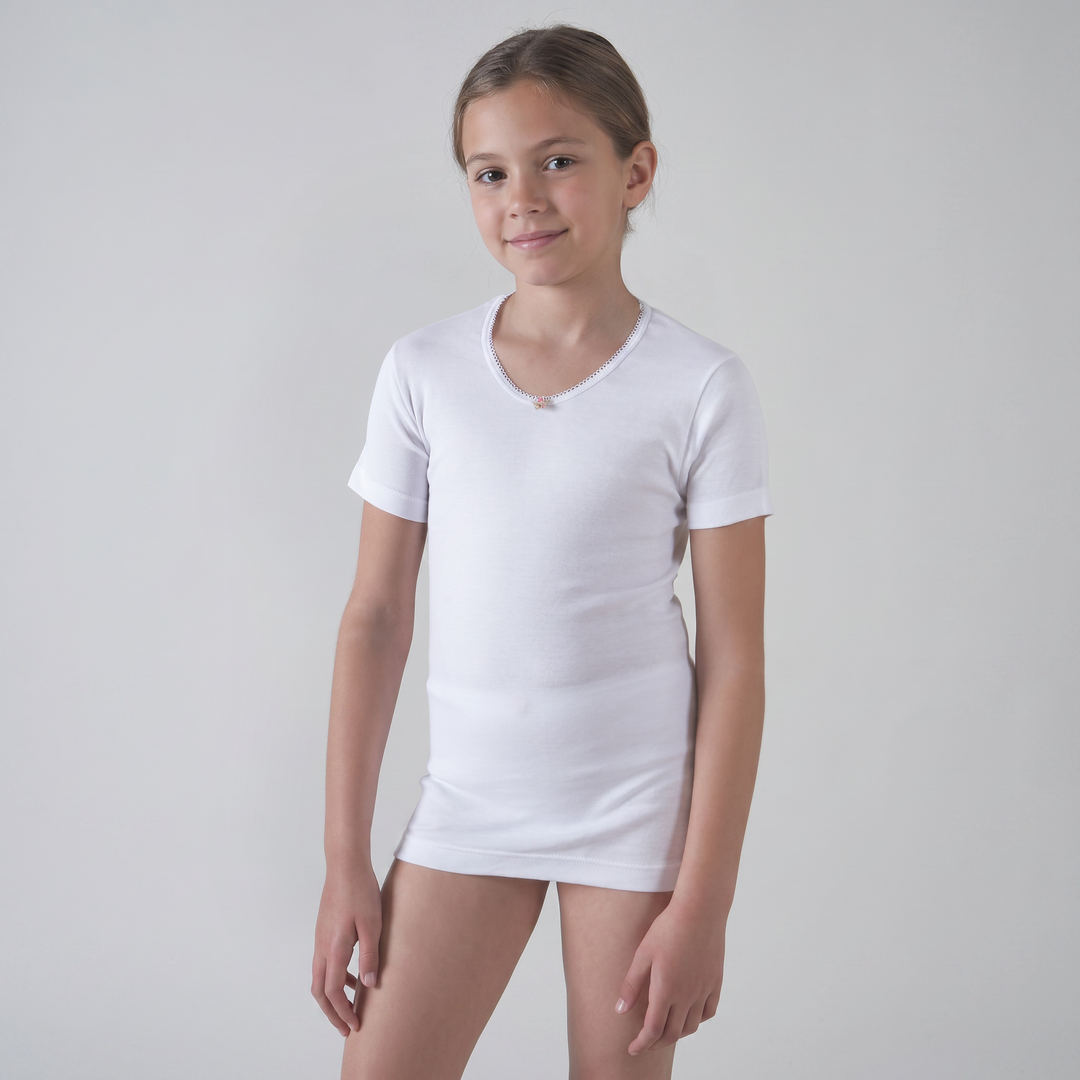 9803 CAMISETA MANGA CORTA AFELPADA TÉRMICA FLOR